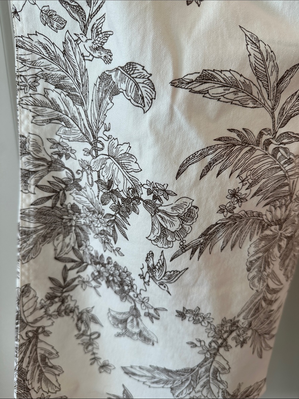 LOFT Cream Wide-Leg Floral Print Chinos - Picture 3 of 5